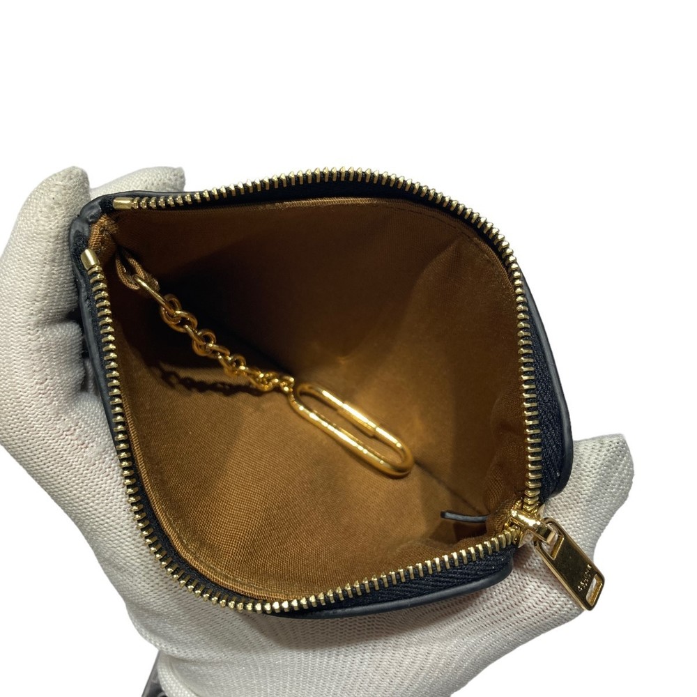 Celine Triomphe Pattern Coin Case Key Ring Brown - image 3